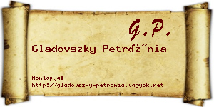 Gladovszky Petrónia névjegykártya